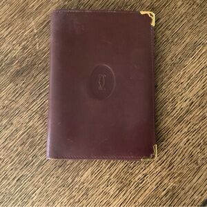 Cartier Burgundy passport Wallet with Gold Accents